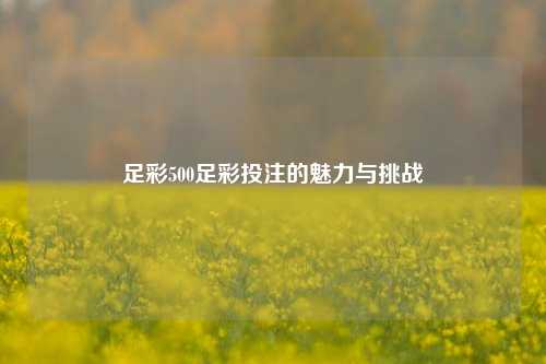 足彩500足彩投注的魅力与挑战