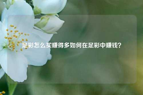 足彩怎么买赚得多如何在足彩中赚钱？