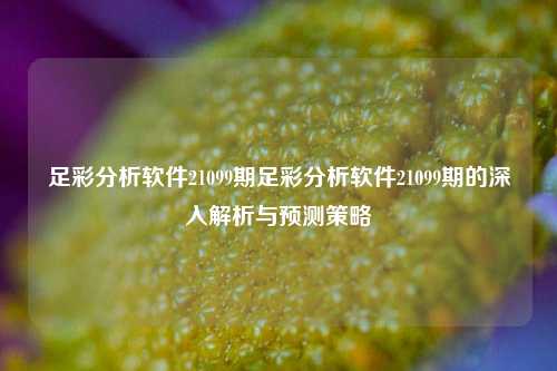 足彩分析软件21099期足彩分析软件21099期的深入解析与预测策略