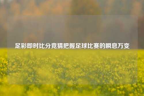 足彩即时比分竞猜把握足球比赛的瞬息万变