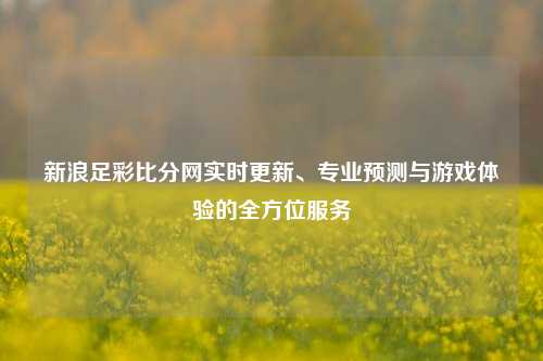 新浪足彩比分网实时更新、专业预测与游戏体验的全方位服务