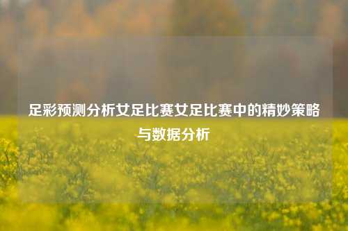 足彩预测分析女足比赛女足比赛中的精妙策略与数据分析