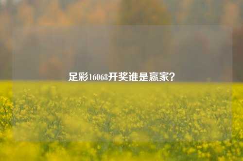 足彩16068开奖谁是赢家？