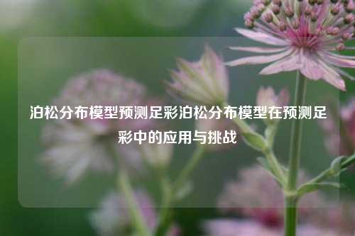 泊松分布模型预测足彩泊松分布模型在预测足彩中的应用与挑战