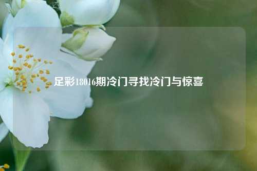 足彩18016期冷门寻找冷门与惊喜