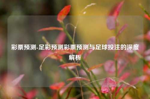 彩票预测-足彩预测彩票预测与足球投注的深度解析