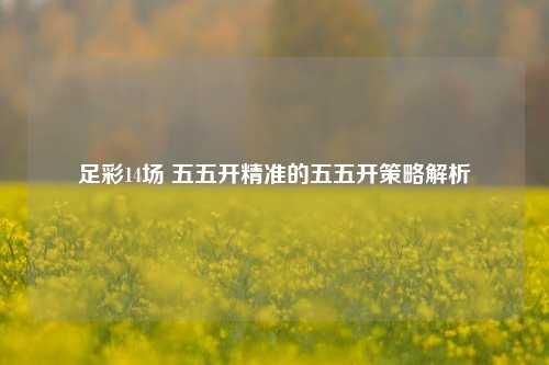 足彩14场 五五开精准的五五开策略解析